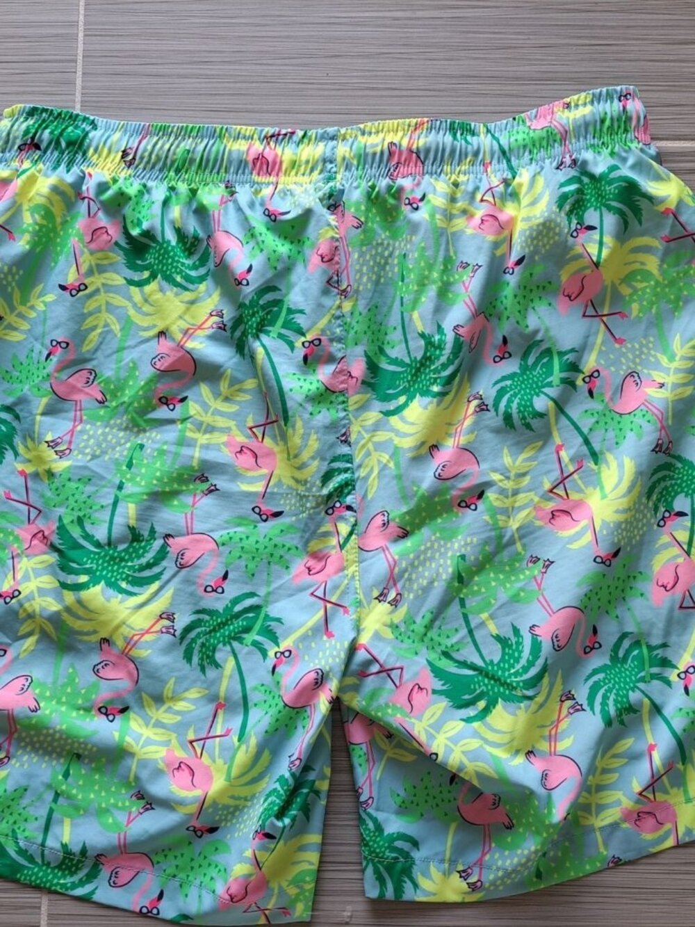 Berkley Jensen Mens Flamingo Swim Trunks Elastic Waist Drawstring L Tropical - Picture 7 of 10